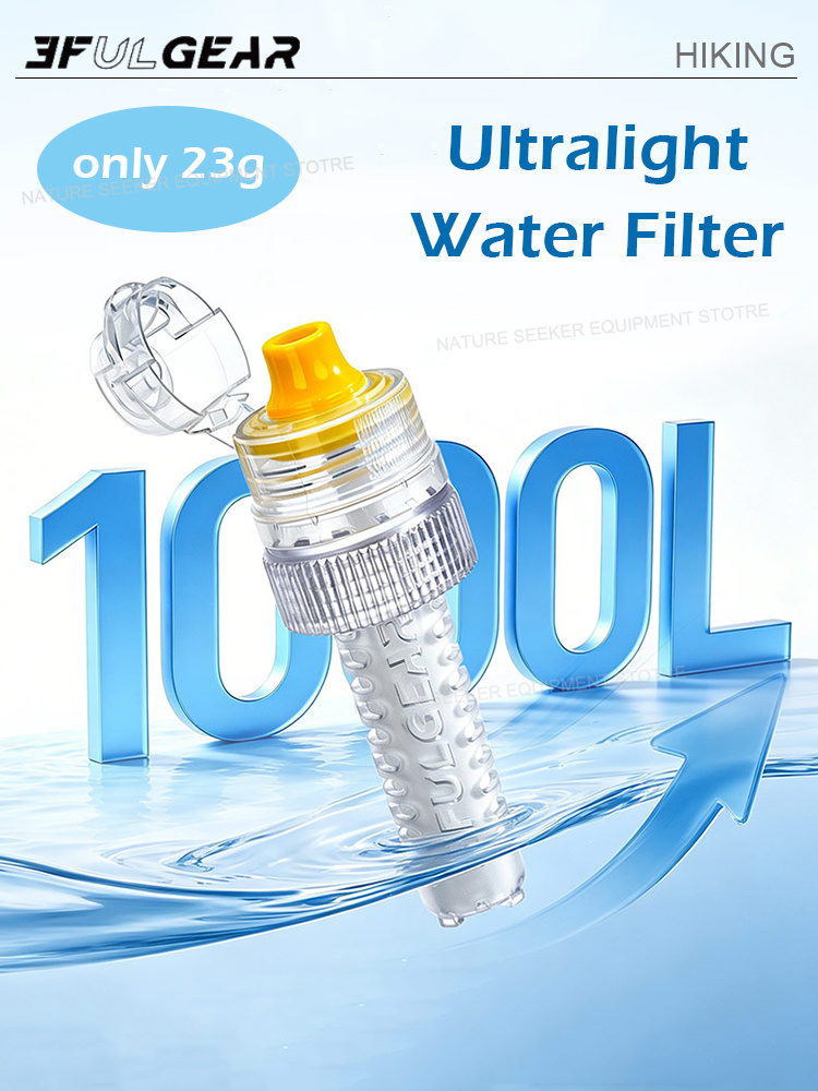Outdoor Camping Water Filter - 3F UL GEAR ขวดกรองน้ำขนาดเล็ก น้ำหนักเบาพิเศษ สำหรับการตั้งแคมป์