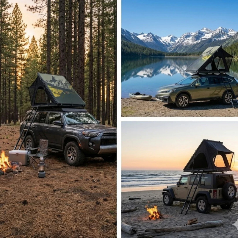Outdoor Camping Car Tent - เต็นท์หลังคารถยนต์แบบแข็ง คาร์บอนไฟเบอร์ อลูมิเนียม กันน้ำ คุณภาพสูง ขายดีจากโรงงาน