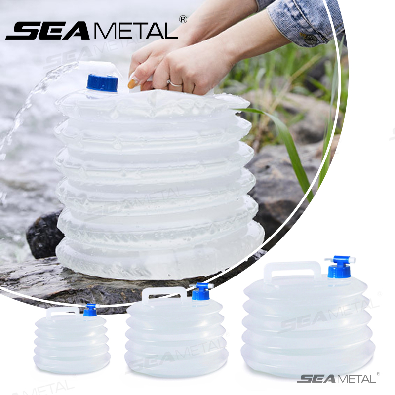 Outdoor Camping Water Tank - ถังน้ำพับได้ SEAMETAL 5L-15L สำหรับรถยนต์ ถังน้ำพกพา ขวดเก็บน้ำ
