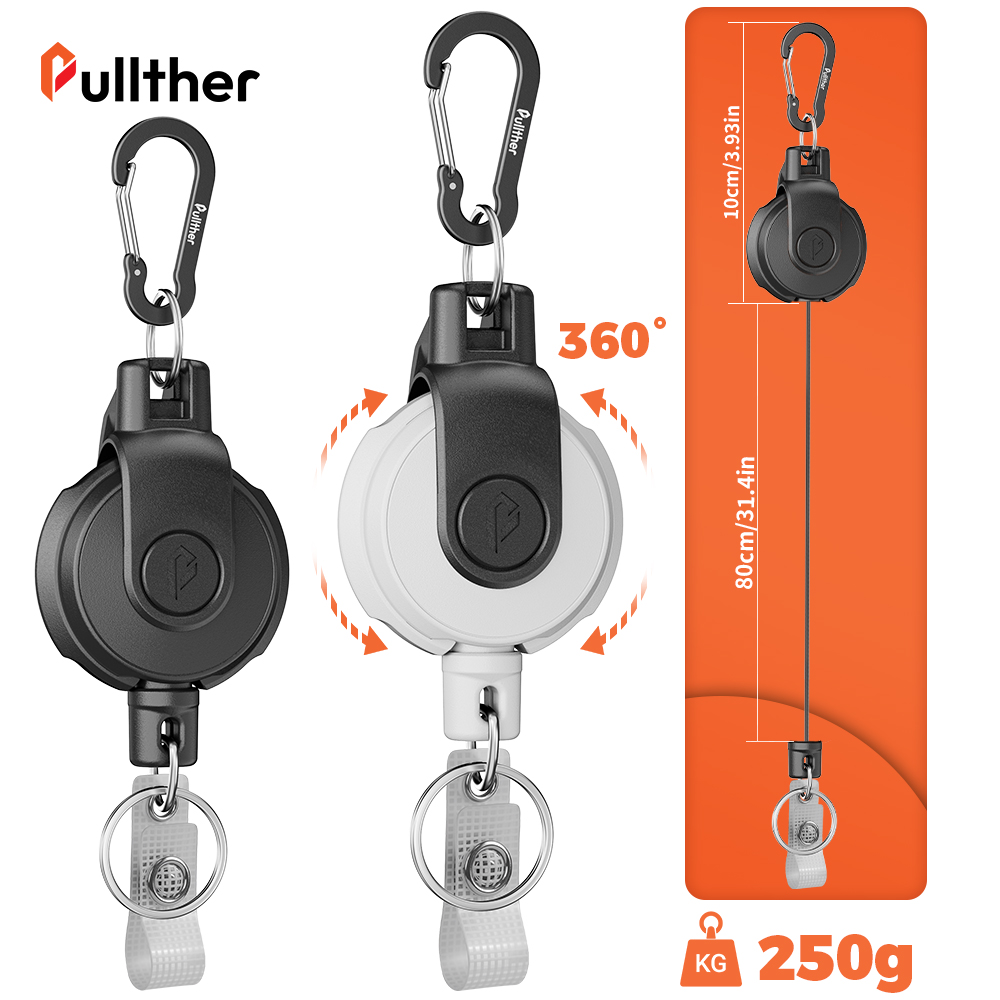 Outdoor Camping Logo - สายคล้องกุญแจแบบหดได้ สายคล้องบัตรแบบม้วนเก็บ ตัวเกี่ยวแบบสปริง อุปกรณ์ตกปลา สายคล้องอุปกรณ์ตกปลา เครื่องมือสายคล้องกุญแจ