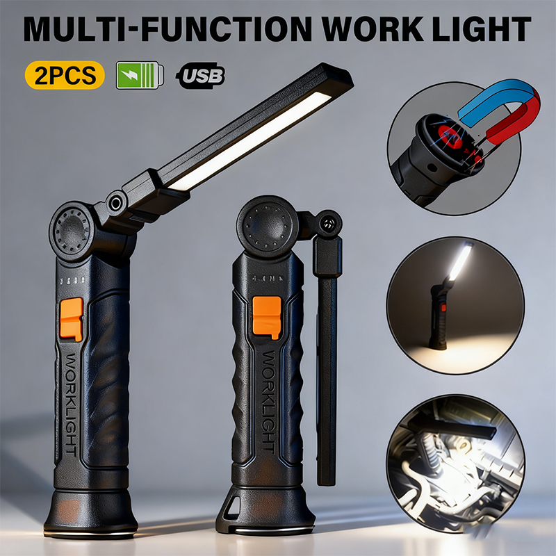 Camping Lantern - ไฟฉาย LED แบบพกพา COB ชาร์จไฟผ่าน USB