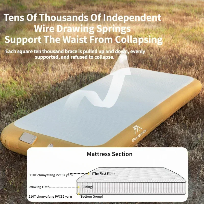 Outdoor Camping Cot - ที่นอนเป่าลมอัตโนมัติสำหรับ 2 คน Mountainhiker พร้อมปั๊มลมในตัว ความหนา