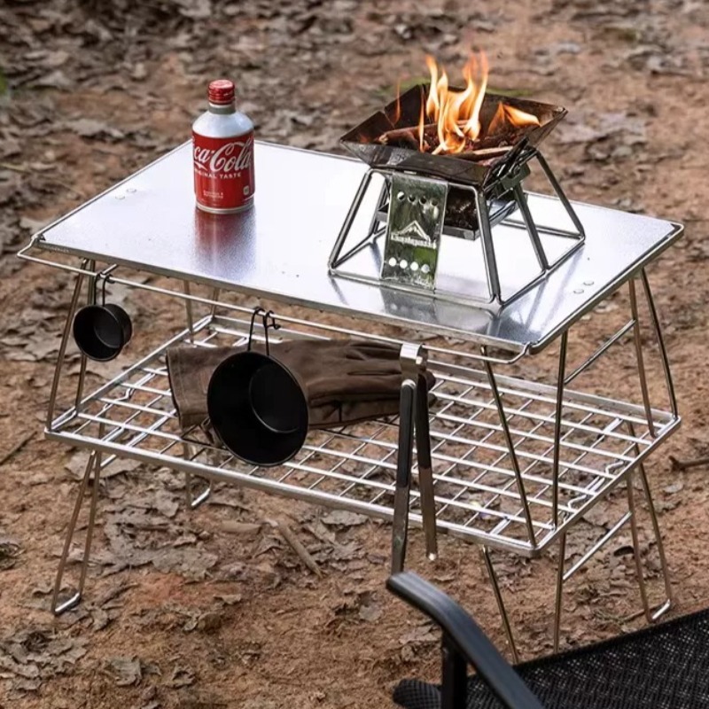 Outdoor Camping Kitchen Table - โต๊ะพับแบบพกพากลางแจ้ง น้ำหนักเบา สำหรับเดินป่า ท่องเที่ยว ตั้งแคมป์ ปิกนิก
