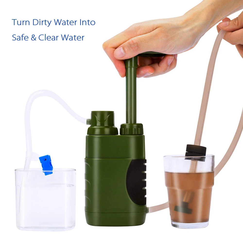 Outdoor Camping Water Filter - เครื่องกรองน้ำกลางแจ้ง ดื่มได้โดยตรง เครื่องกรองน้ำแบบพกพา เครื่องกรองน้ำสำหรับตั้งแคมป์ ปั๊มน้ำสำหรับกรณีฉุกเฉิน อุปกรณ์เอาตัวรอดในป่า