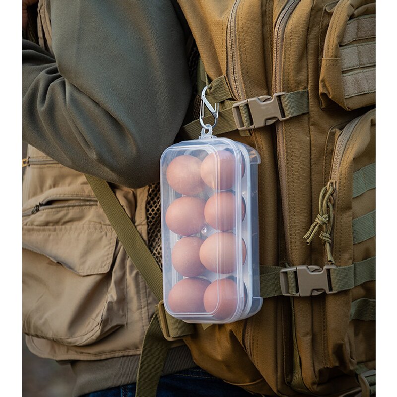 Outdoor Camping Storage Box - กล่องใส่ไข่แบบพกพาป้องกันการแตก - ถาดพลาสติกกันกระแทกสำหรับการเดินทางกลางแจ้งและการจัดเก็บในบ้าน