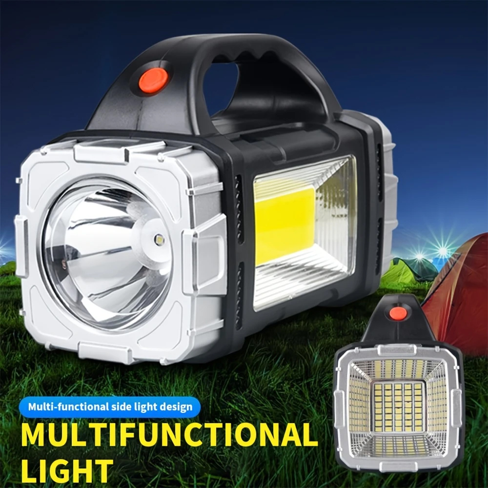 Outdoor Camping Lighting - ไฟฉายแบบพกพาที่มีประสิทธิภาพแบบชาร์จไฟได้ผ่าน USB ไฟ LED พลังงานแสงอาทิตย์พร้อมไฟทำงานแบบ COB