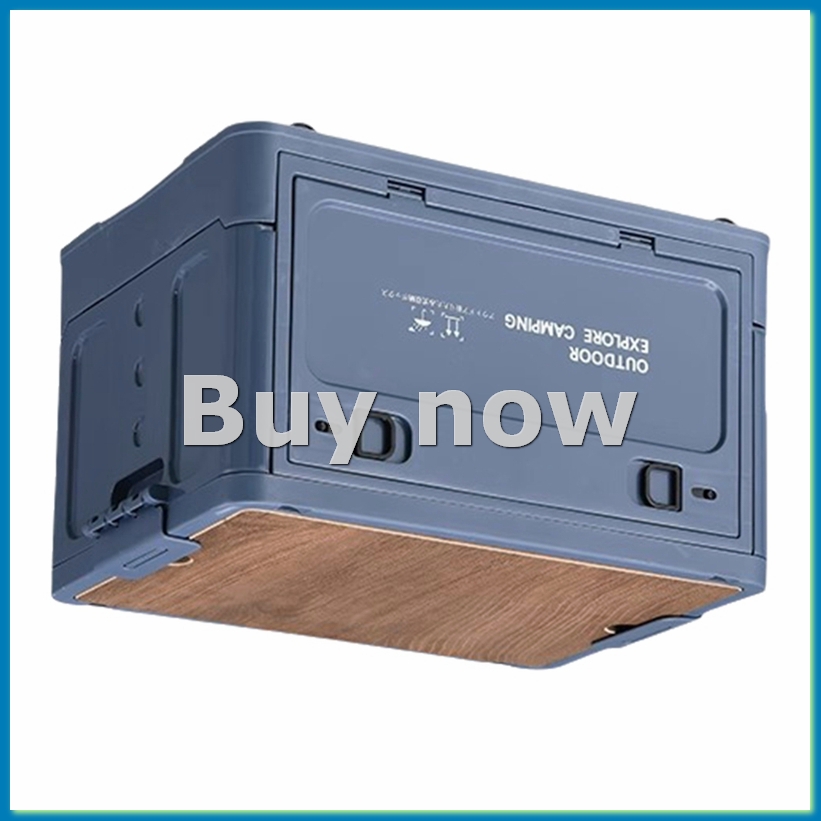 Outdoor Camping Equipment - กล่องเก็บของพับได้สำหรับตั้งแคมป์กลางแจ้ง กล่องเก็บของในรถยนต์ อุปกรณ์แคมป์ปิ้งสำหรับการเดินทางกลางแจ้ง สีฟ้า, S-ABHG