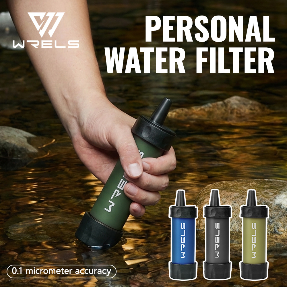 Outdoor Camping Water Filter - WRELS เครื่องกรองน้ำพกพาสำหรับตั้งแคมป์และเอาตัวรอดในสถานการณ์ฉุกเฉินกลางแจ้ง - น้ำดื่มได้โดยตรง ปลอดภัยสำหรับน้ำธรรมชาติ