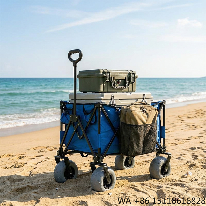 รถเข็นชายหาดโลหะพับได้ ล้อบอลล - Outdoor Camping Table Foldable บทวิจารณ์และราคา