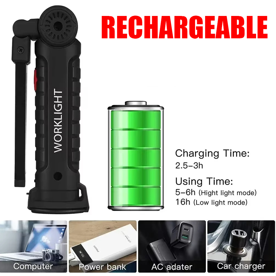 ไฟฉาย LED แบบพกพาพร้อมตะขอแม่เ - Outdoor Camping Lighting บทวิจารณ์และราคา