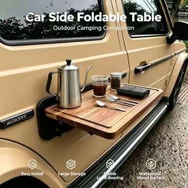 โต๊ะไม้พับได้ติดตั้งด้านข้างรถ - Outdoor Camping Table Foldable บทวิจารณ์และราคา