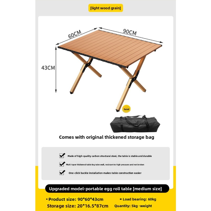 ชุดโต๊ะพับได้สำหรับใช้งานกลางแ - Outdoor Camping Table Foldable บทวิจารณ์และราคา