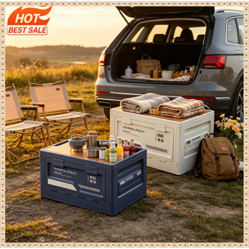 กล่องเก็บของกลางแจ้ง กล่องพับไ - Outdoor Camping Storage Box บทวิจารณ์และราคา