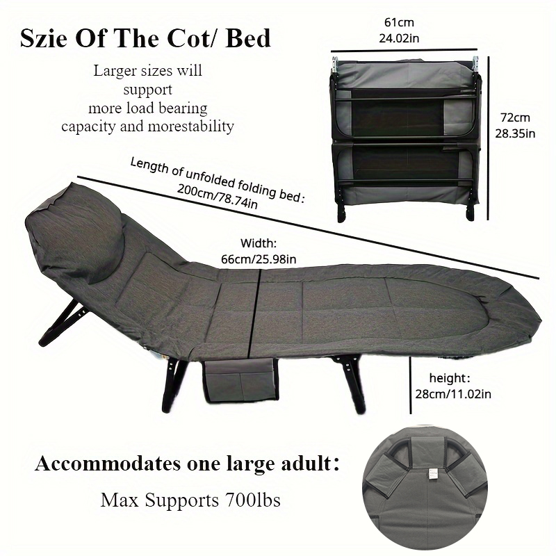 1 PC Camping Cots สําหรับผู้ให - Outdoor Camping Cot บทวิจารณ์และราคา