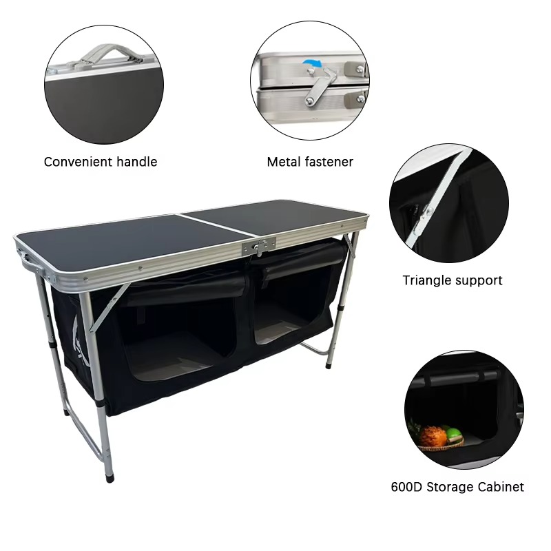 โต๊ะพับสำหรับตั้งแคมป์แบบพกพา  - Outdoor Camping Kitchen Table บทวิจารณ์และราคา