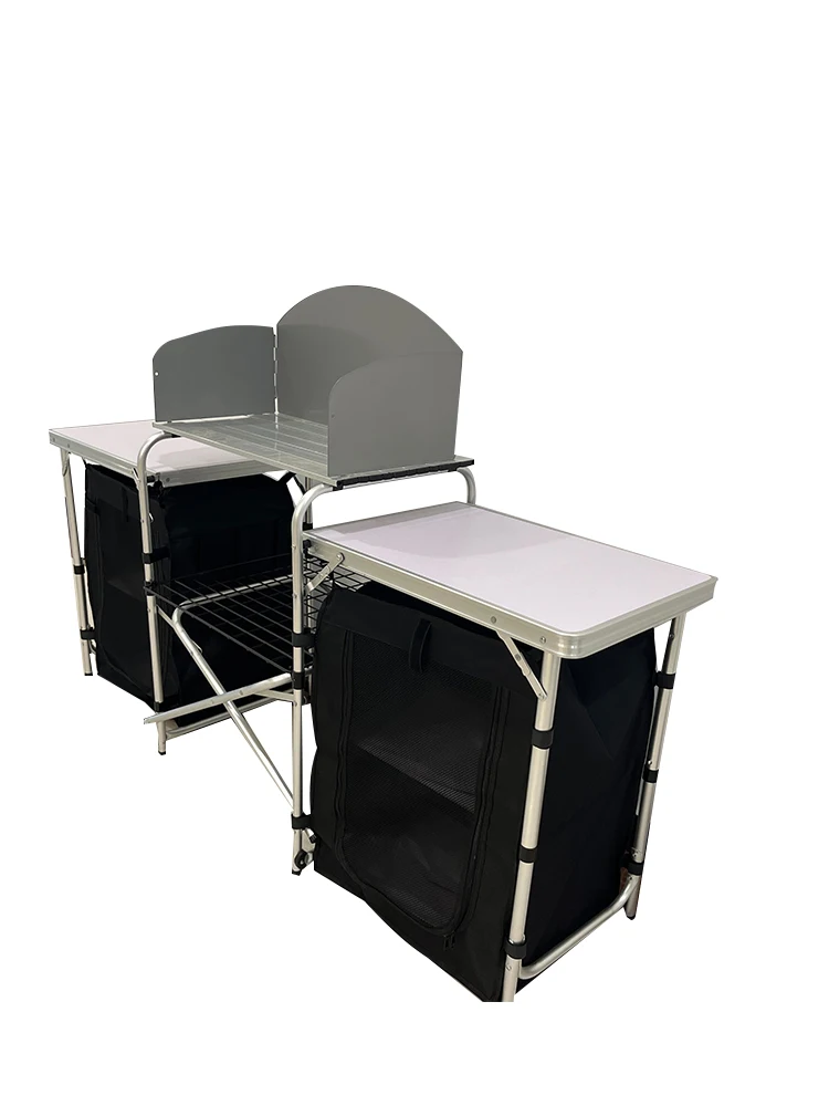 โต๊ะครัวพับได้อลูมิเนียมแบบพกพ - Outdoor Camping Kitchen Table บทวิจารณ์และราคา