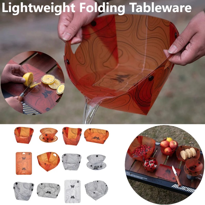 พับบนโต๊ะอาหารแบบพกพาชามจานชาม - Outdoor Camping Kitchen Table บทวิจารณ์และราคา